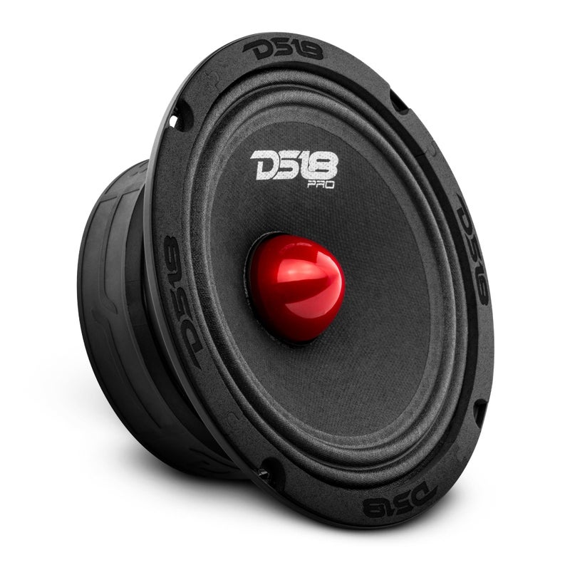 DS18 PRO-GM6.4B Loudspeaker - 6.5", Midrange, Red Aluminum Bullet, 480W Max, 140W RMS, 4 Ohms - Premium Quality Audio Door Speakers for Car or Truck Stereo Sound System (1 Speaker) - Image 1
